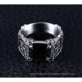 Anillos cruzados grabados en acero inoxidable titanio plata 316L para hombres